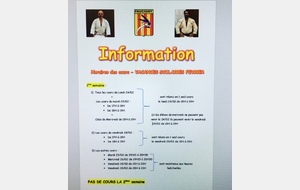 horaires cours -vacances scolaires Février