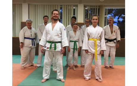 16/05/2018 remise de la ceinture jaune à Célia et de la verte à Thierry 